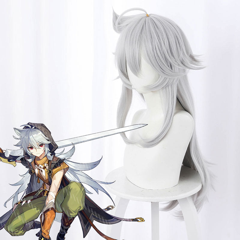 Genshin Impact Razor Silver Grey Cosplay Wig