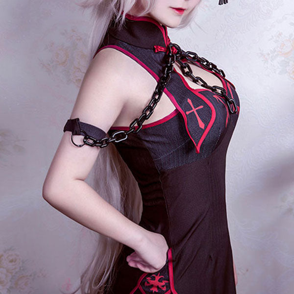 Fate Grand Order Ruler Joan of Arc Jeanne d'Arc Cheongsam Halloween Cosplay Costume
