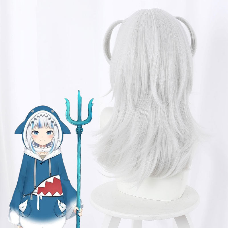 Holdlive Virtual YouTuber Gawr Gura Silver Blue Cosplay Wig