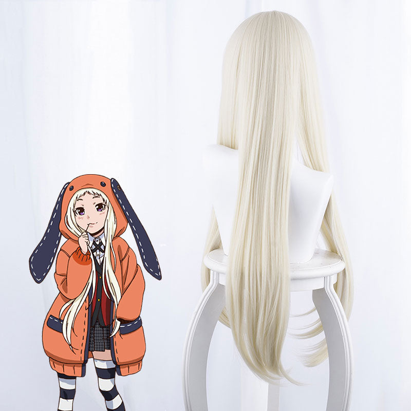 Kakegurui Compulsive Gambler Runa Yomozuki Light Golden Cosplay Wig