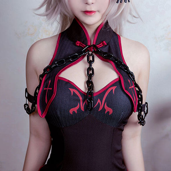 Fate Grand Order Ruler Joan of Arc Jeanne d'Arc Cheongsam Halloween Cosplay Costume