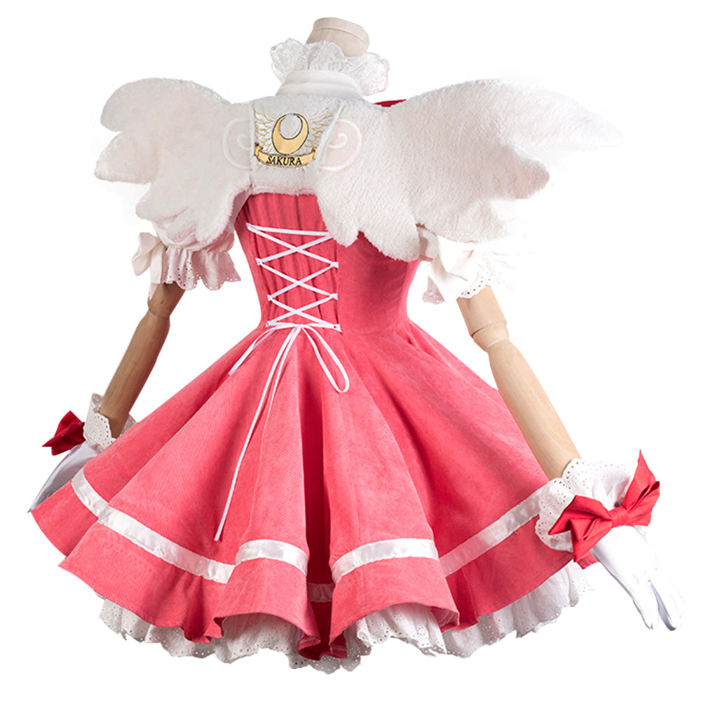 Cardcaptor Sakura: Clear Card Sakura Kinomoto Pink Dress Cosplay Costume - Not included Wing