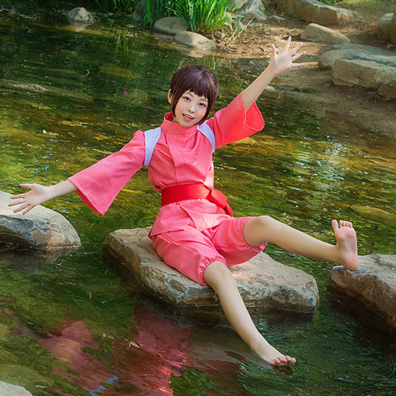 Hayao Miyazaki Sen to Chihiro no Kamikakushi Spirited Away Ogino Chihiro Halloween Cosplay Costume