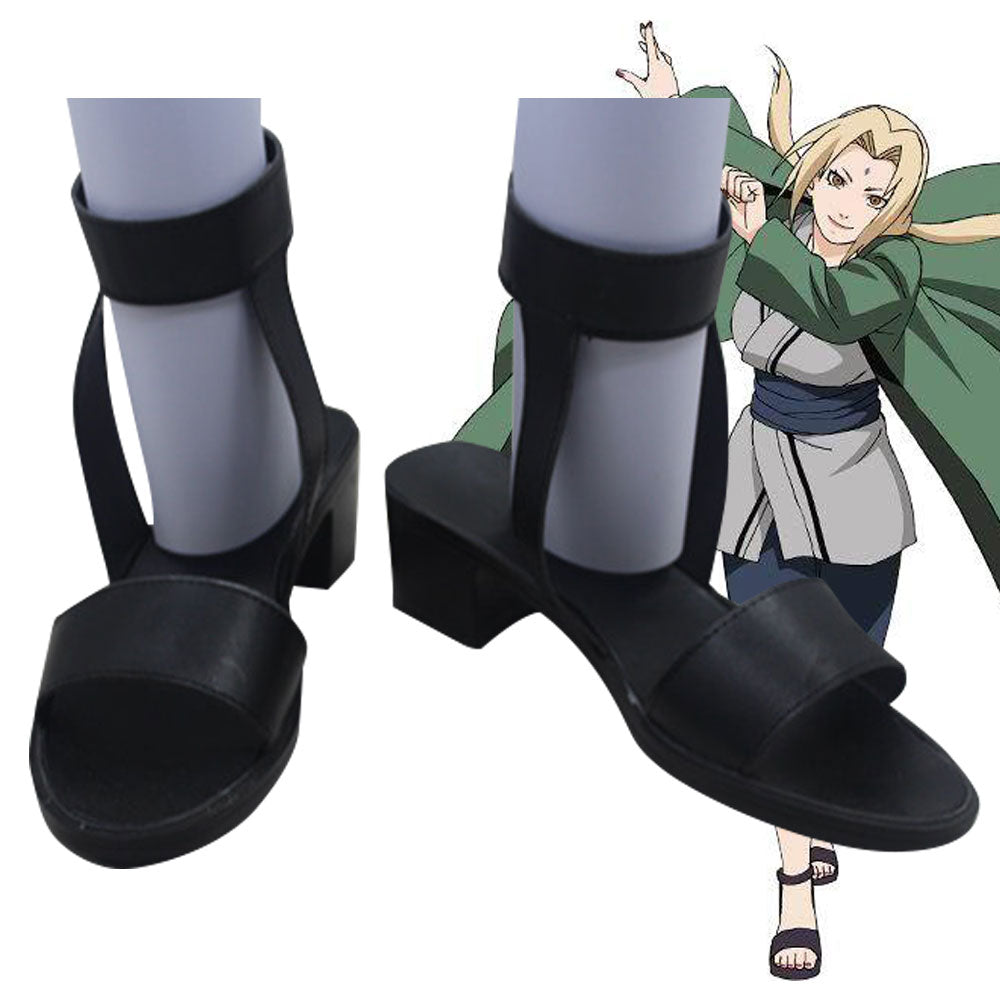 Tsunade from Naruto Halloween Black Cosplay Shoes