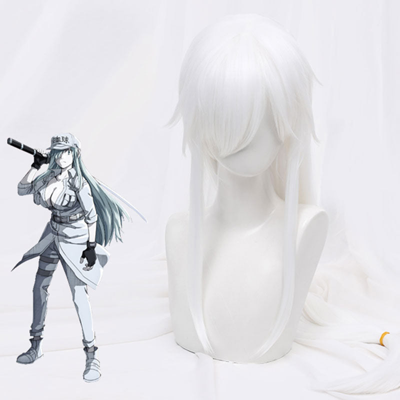 Cells At Work Code Black Neutrophil White Cosplay Wig