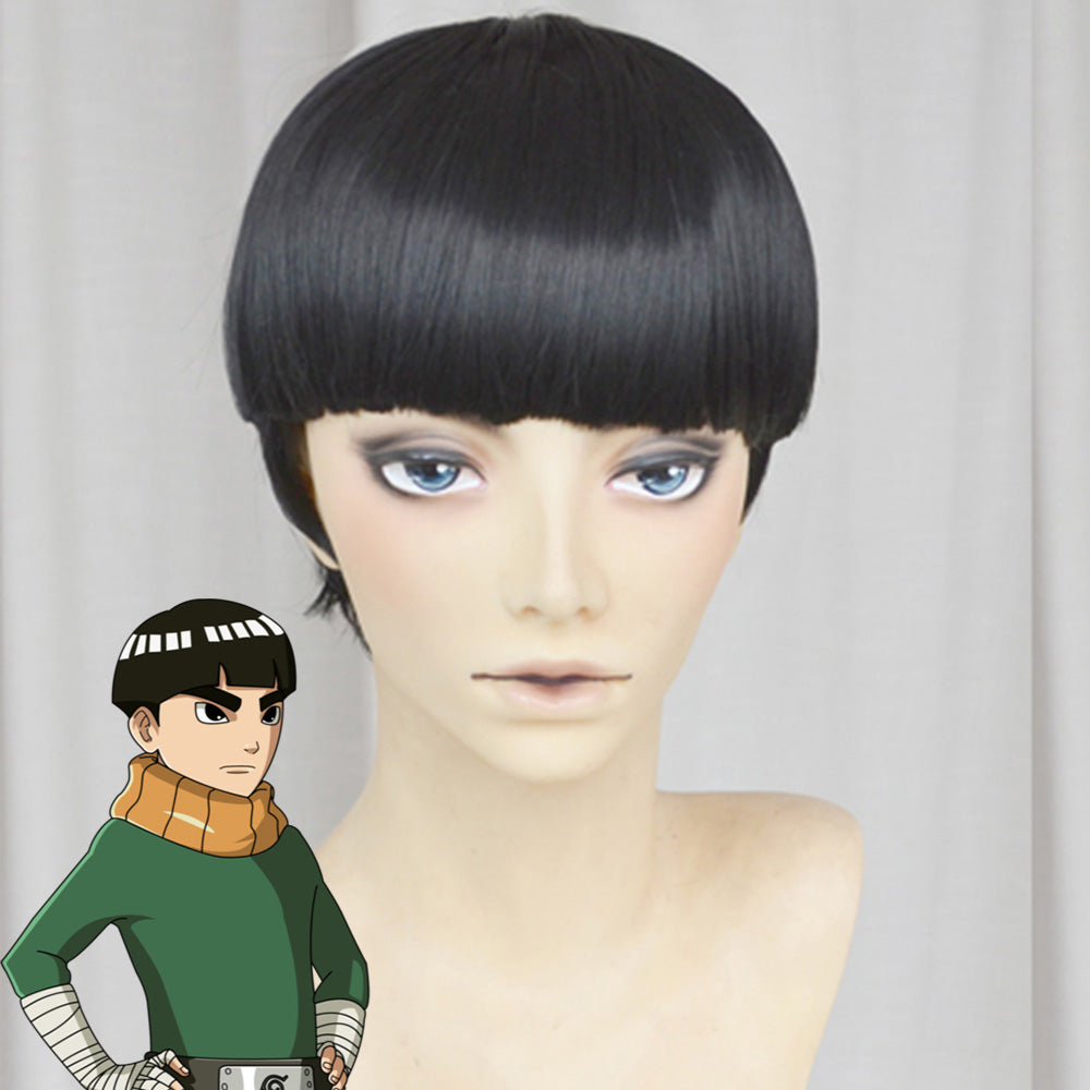 Rock Lee from Naruto Halloween Black Cosplay Wig