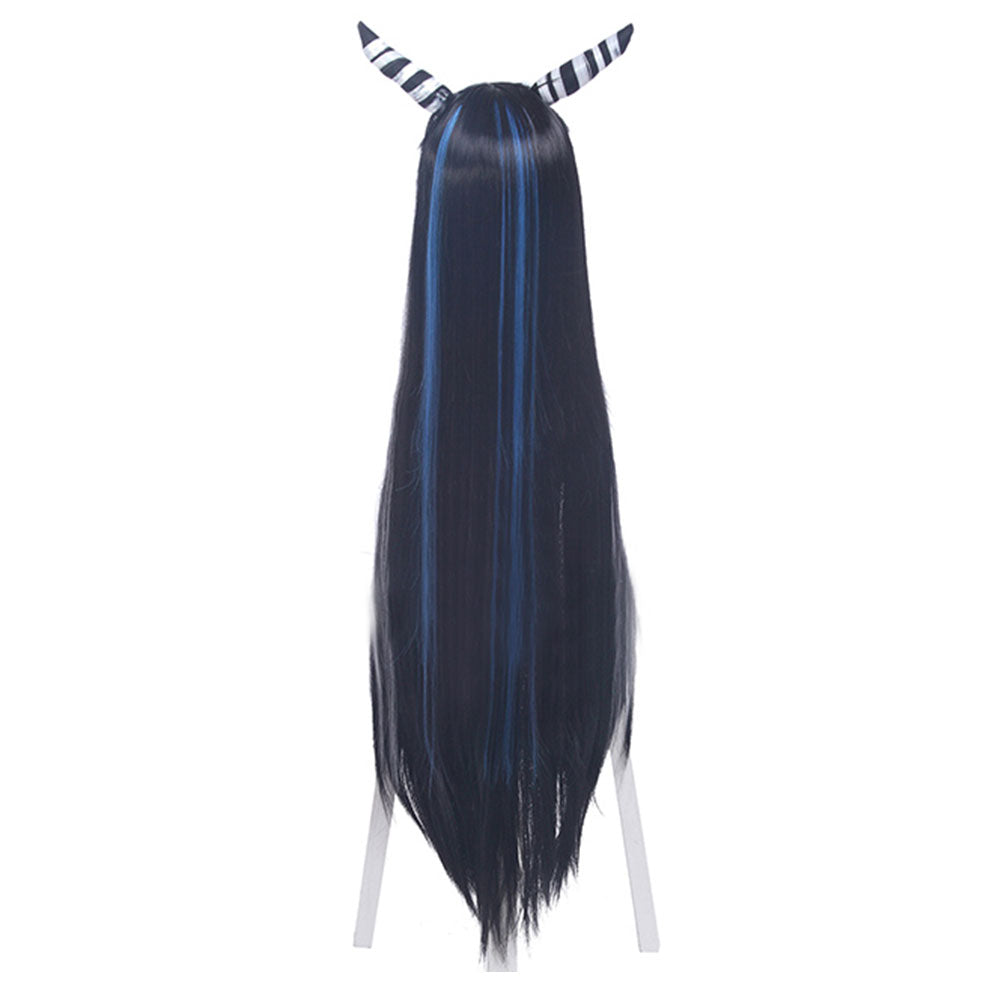 Danganronpa 2: Goodbye Despair Ibuki Mioda Black Cosplay Wig - Wig + Horn
