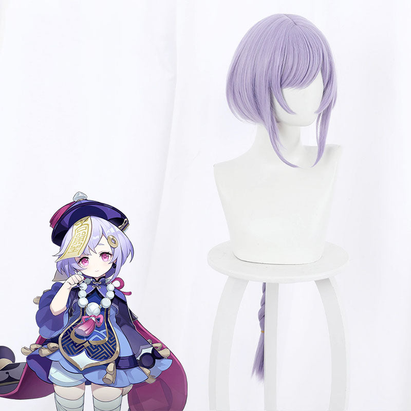 Qiqi from Genshin Impact Halloween Purple Cosplay Wig