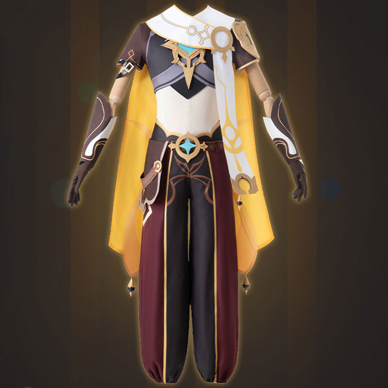 Genshin Impact Male Traveler Outlander Aether Cosplay Costume