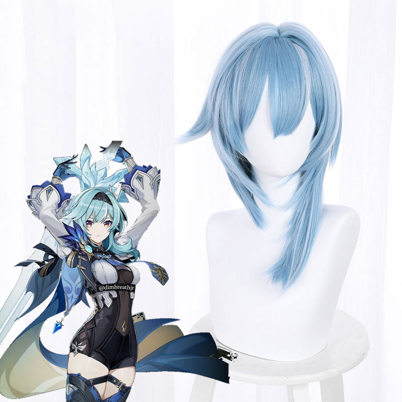 Genshin Impact Eula Blue Cosplay Wig