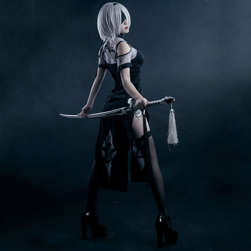 NieR: Automata 2B YoRHa No.2 Type B Cheongsam Halloween Cosplay Costume