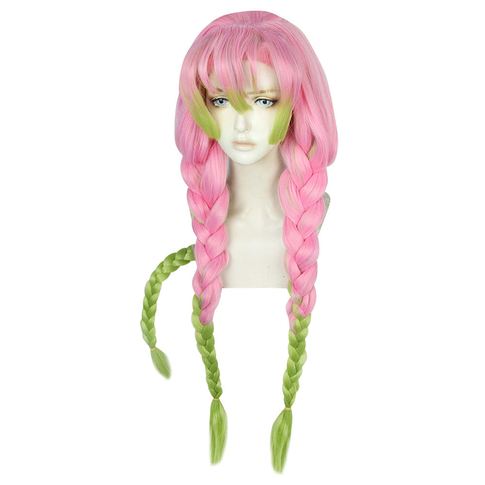 Demon Slayer: Kimetsu No Yaiba Kanroji Mitsuri Pink Green Cosplay Wig