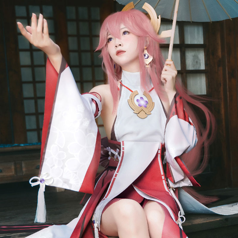 Genshin Impact Yae Miko Guuji Yae Halloween Cosplay Costume