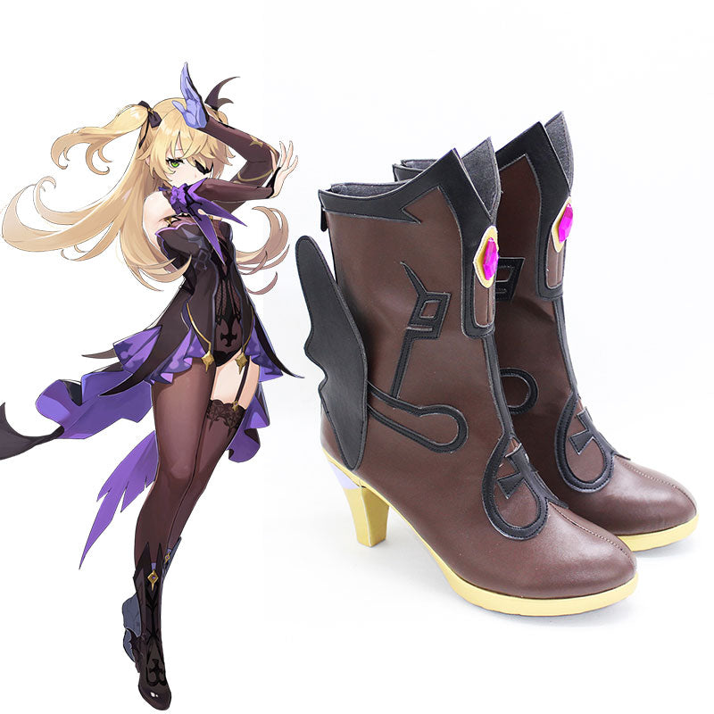 Genshin Impact Fischl Brown Cosplay Boots