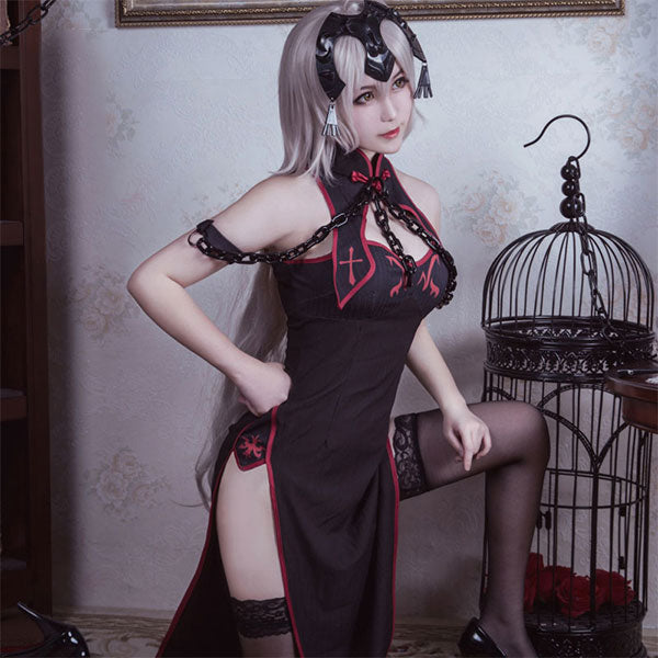 Fate Grand Order Ruler Joan of Arc Jeanne d'Arc Cheongsam Halloween Cosplay Costume