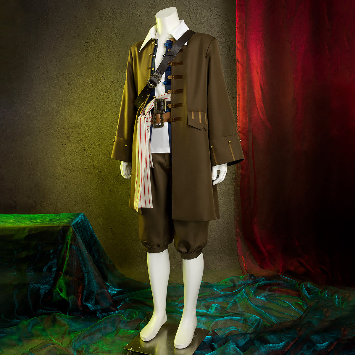 [in stock]Pirates of the Caribbean Jack Sparrow Halloween Cosplay Costume