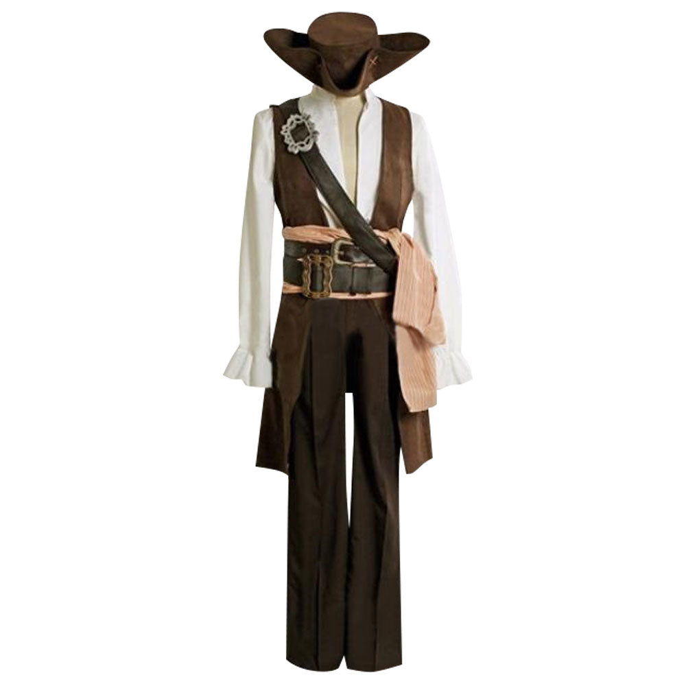 Pirates of the Caribbean Captain Jack Sparrow Halloween Cosplay Costume - C Edition