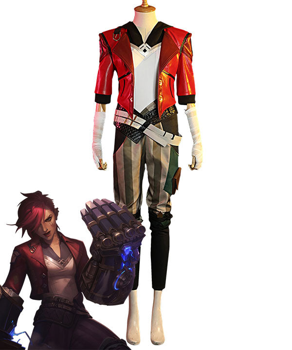 League of Legends LOL Arcane Vi Leather Version Game Cosplay Costume