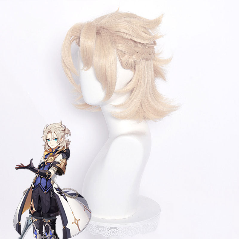 Genshin Impact Albedo Light Grey Cosplay Wig