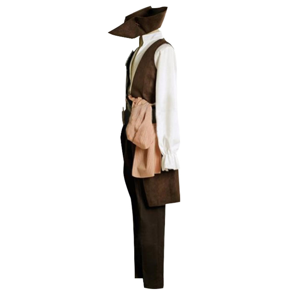 Pirates of the Caribbean Captain Jack Sparrow Halloween Cosplay Costume - C Edition