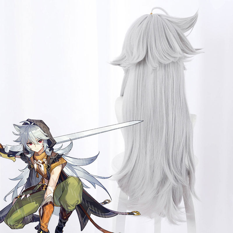 Genshin Impact Razor Silver Grey Cosplay Wig