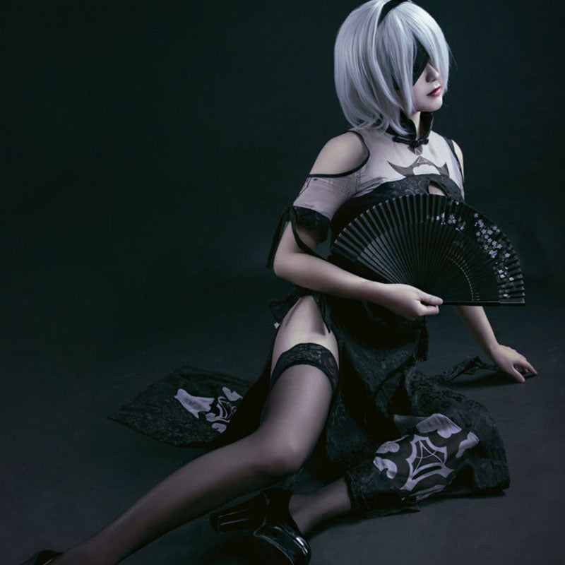 NieR: Automata 2B YoRHa No.2 Type B Cheongsam Halloween Cosplay Costume