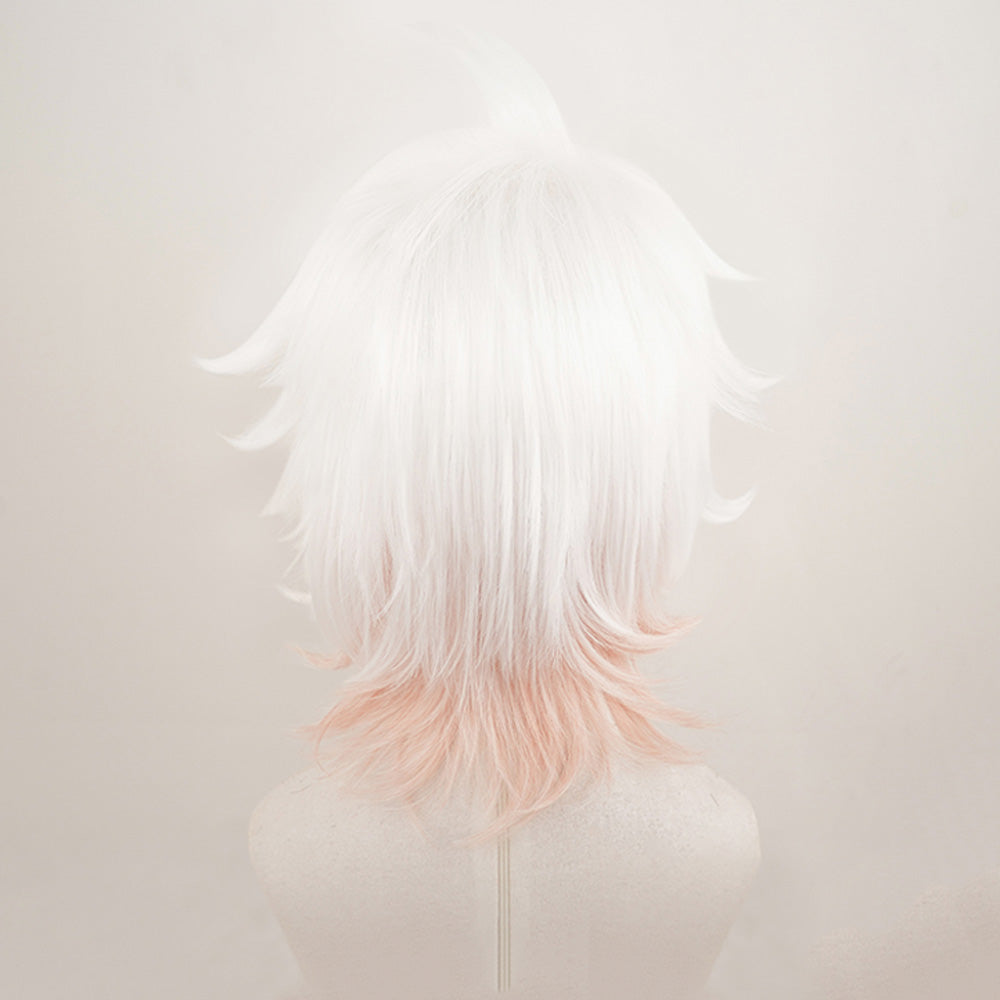 Super Danganronpa 2 Komaeda Nagito White Pink Cosplay Wig