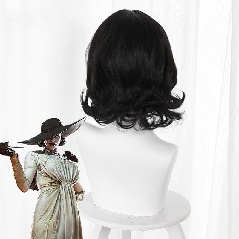 Resident Evil 8 Village Alcina Dimitrescu Vampire Lady Dimitrescu Black Cosplay Wig