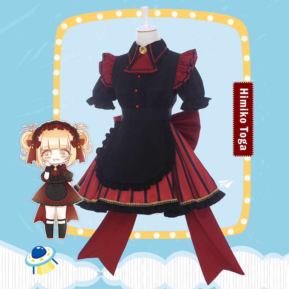My Hero Academia Boku no Hero Akademia Himiko Toga Maid Halloween Cosplay Costume