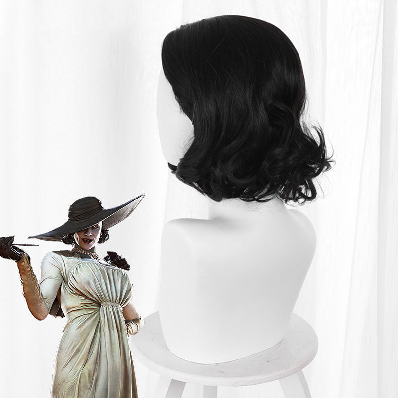Resident Evil 8 Village Alcina Dimitrescu Vampire Lady Dimitrescu Black Cosplay Wig