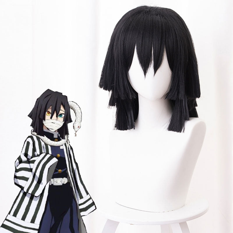 Demon Slayer: Kimetsu no Yaiba Obanai Iguro Black Cosplay Wig