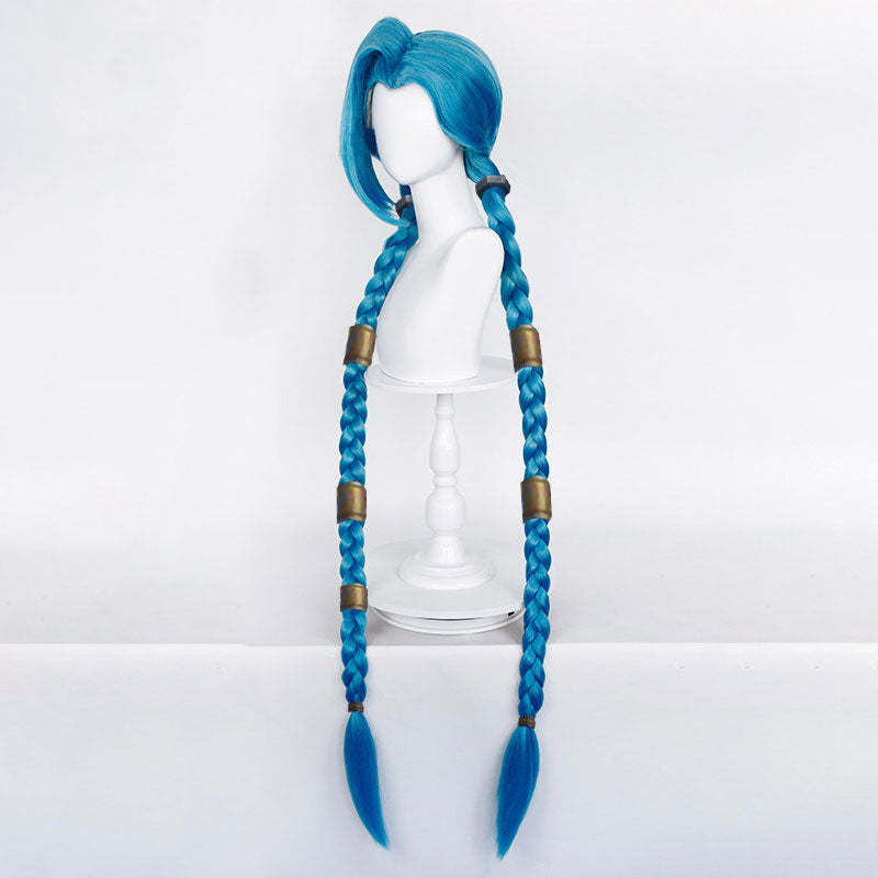 League of Legends LOL Arcane Jinx Halloween Blue Cosplay Wig