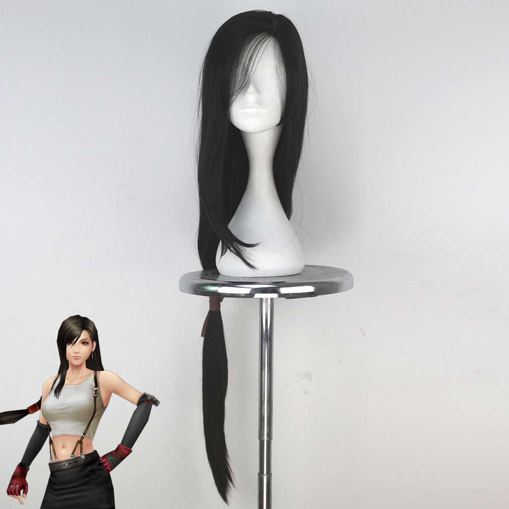 Final Fantasy VII Remake Rebirth FF7 Tifa Lockhart Black Cosplay Wig