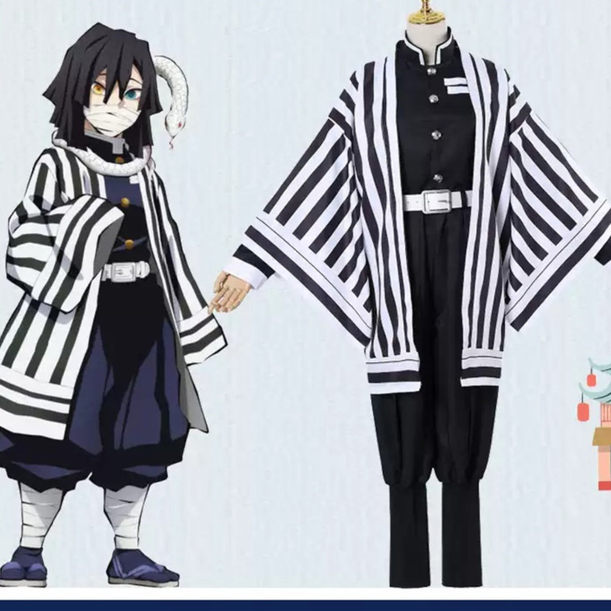 Demon Slayer: Kimetsu no Yaiba Obanai Iguro Cosplay Costume