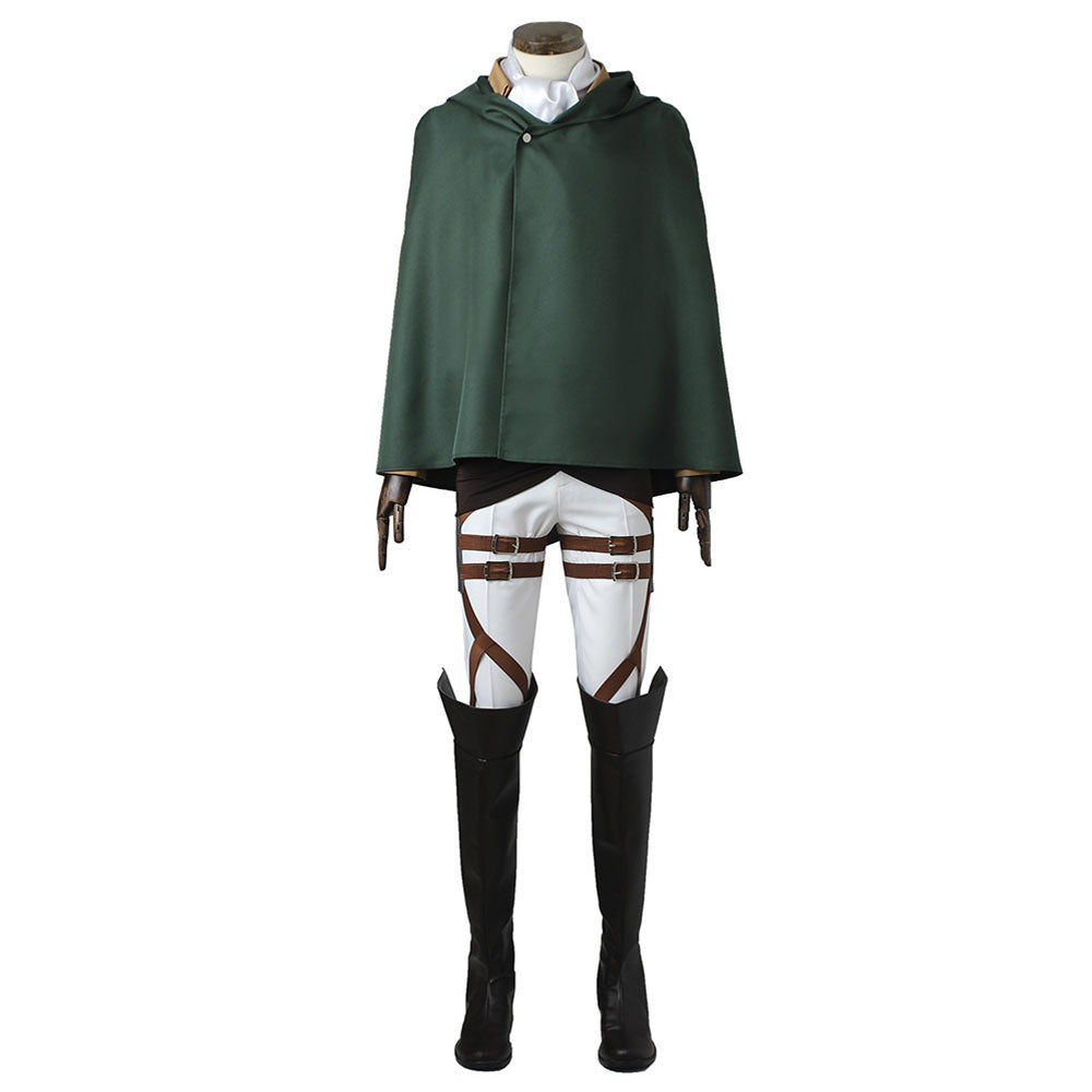 Attack on Titan Shingeki no Kyojin Levi Ackerman Scout Regiment Cosplay Costume - No Boots