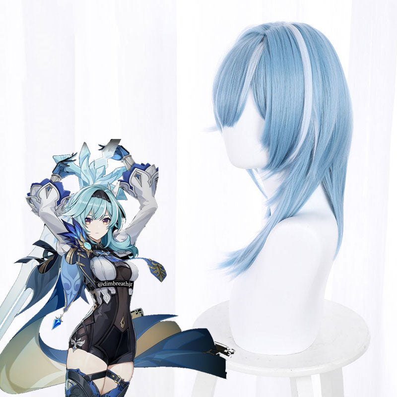 Genshin Impact Eula Blue Cosplay Wig