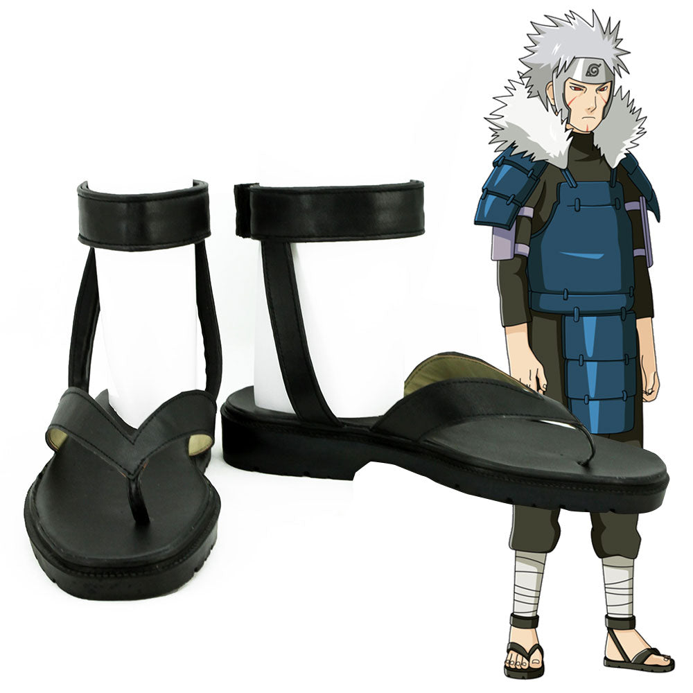 Tobirama Senju Madara Uchiha from Naruto Halloween Black Black Cosplay Shoes