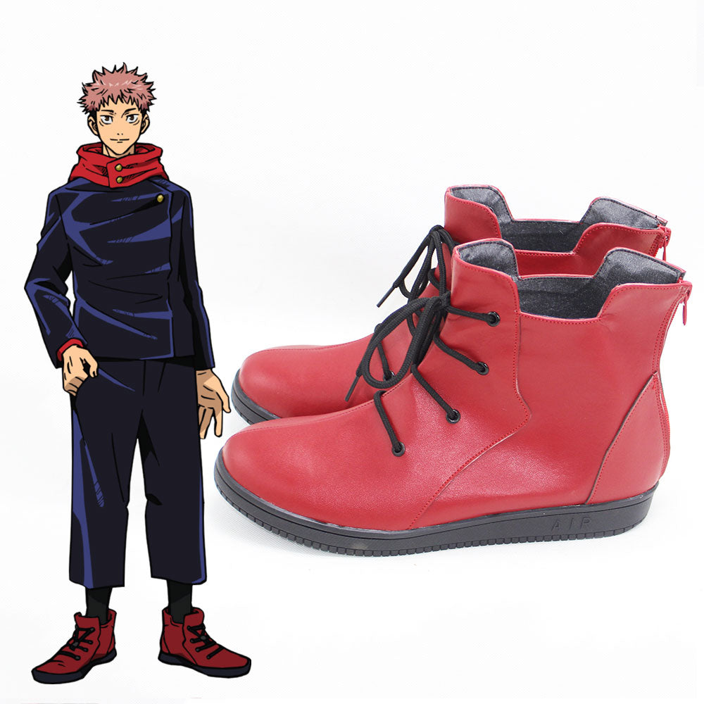 Jujutsu Kaisen Sorcery Fight Yuji Itadori Red Cosplay Shoes