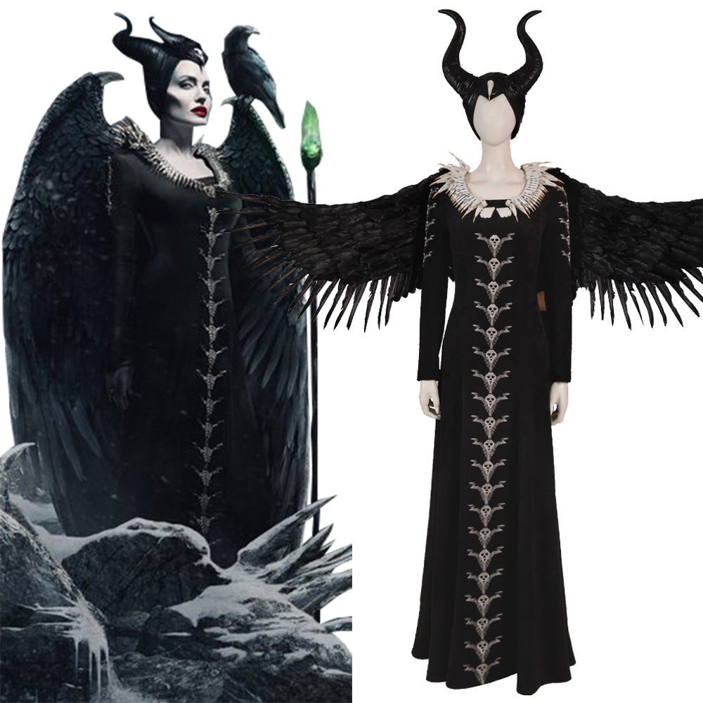 2016 Alice in Maleficent: Mistress of Evil Maleficent Black Halloween Cosplay Costume