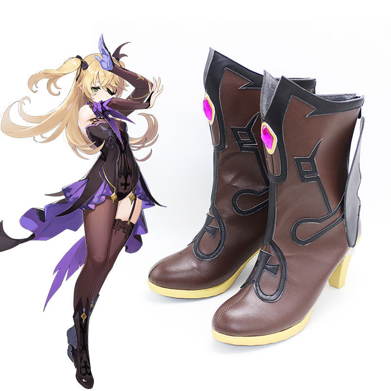 Genshin Impact Fischl Brown Cosplay Boots