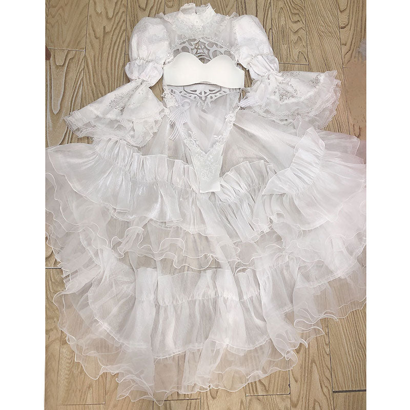 NieR: Automata 2B YoRHa No.2 Type B White Black Wedding Dress Cosplay Costume - Size Customization