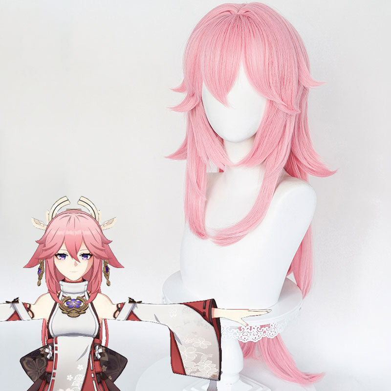 Genshin Impact Yae Miko Guuji Yae Pink Cosplay Wig