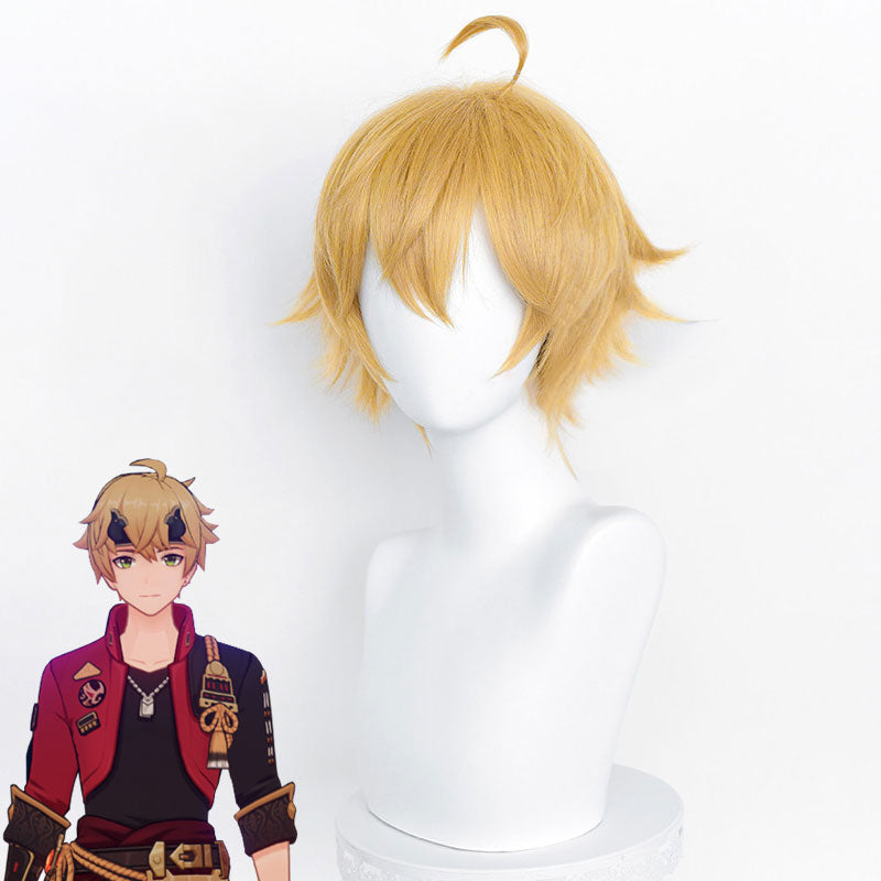 Genshin Impact Thoma Golden Cosplay Wig