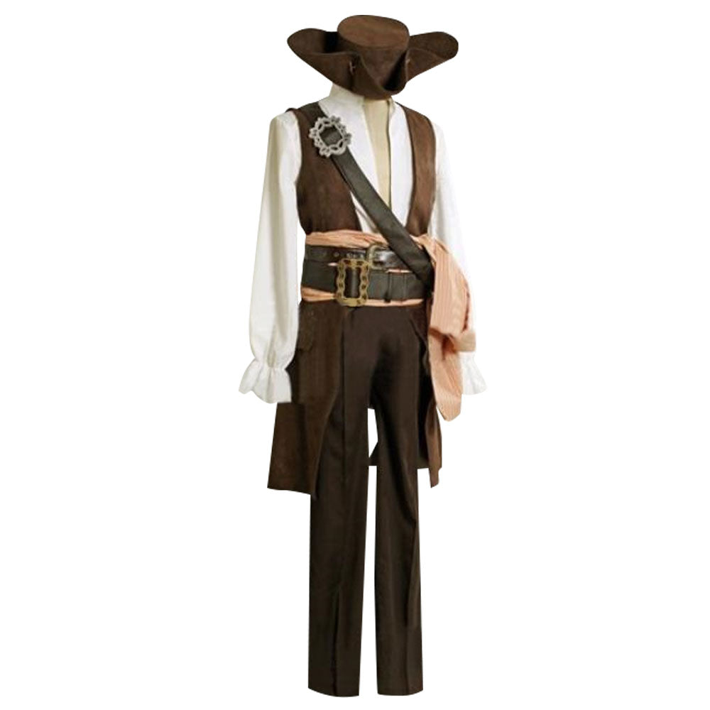 Pirates of the Caribbean Captain Jack Sparrow Halloween Cosplay Costume - C Edition
