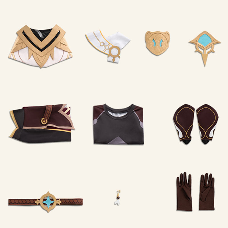 Genshin Impact Male Traveler Outlander Aether Cosplay Costume