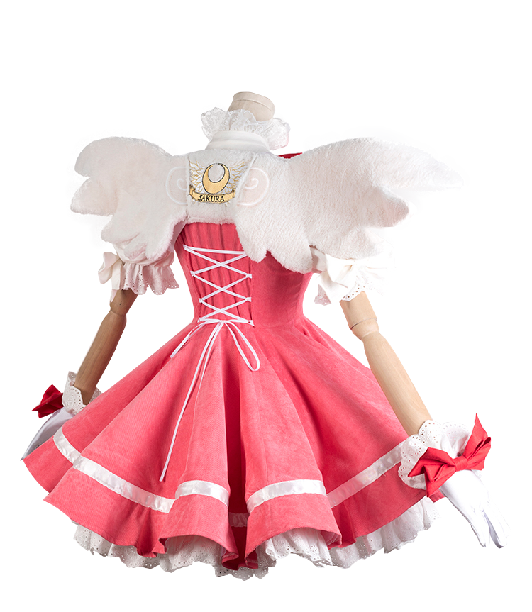 Cardcaptor Sakura: Clear Card Sakura Kinomoto Pink Dress Cosplay Costume - Not included Wing