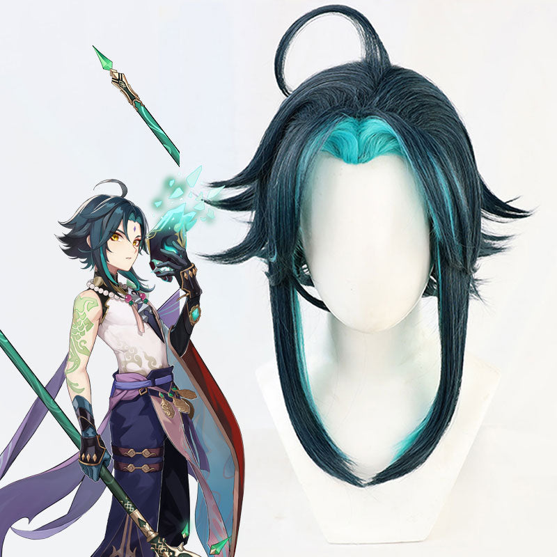 Xiao from Genshin Impact Halloween Green Cosplay Wig