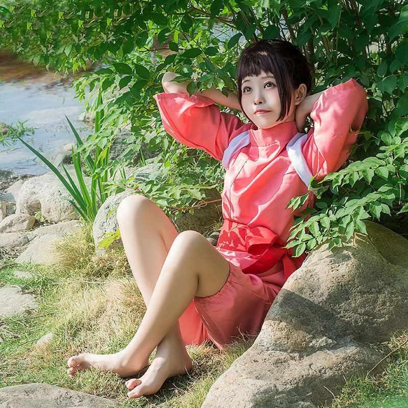 Hayao Miyazaki Sen to Chihiro no Kamikakushi Spirited Away Ogino Chihiro Halloween Cosplay Costume