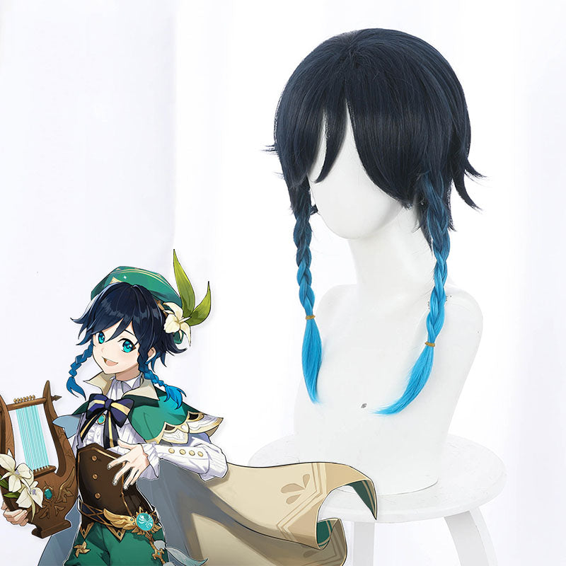 Genshin Impact Venti Halloween Blue Cosplay Wig