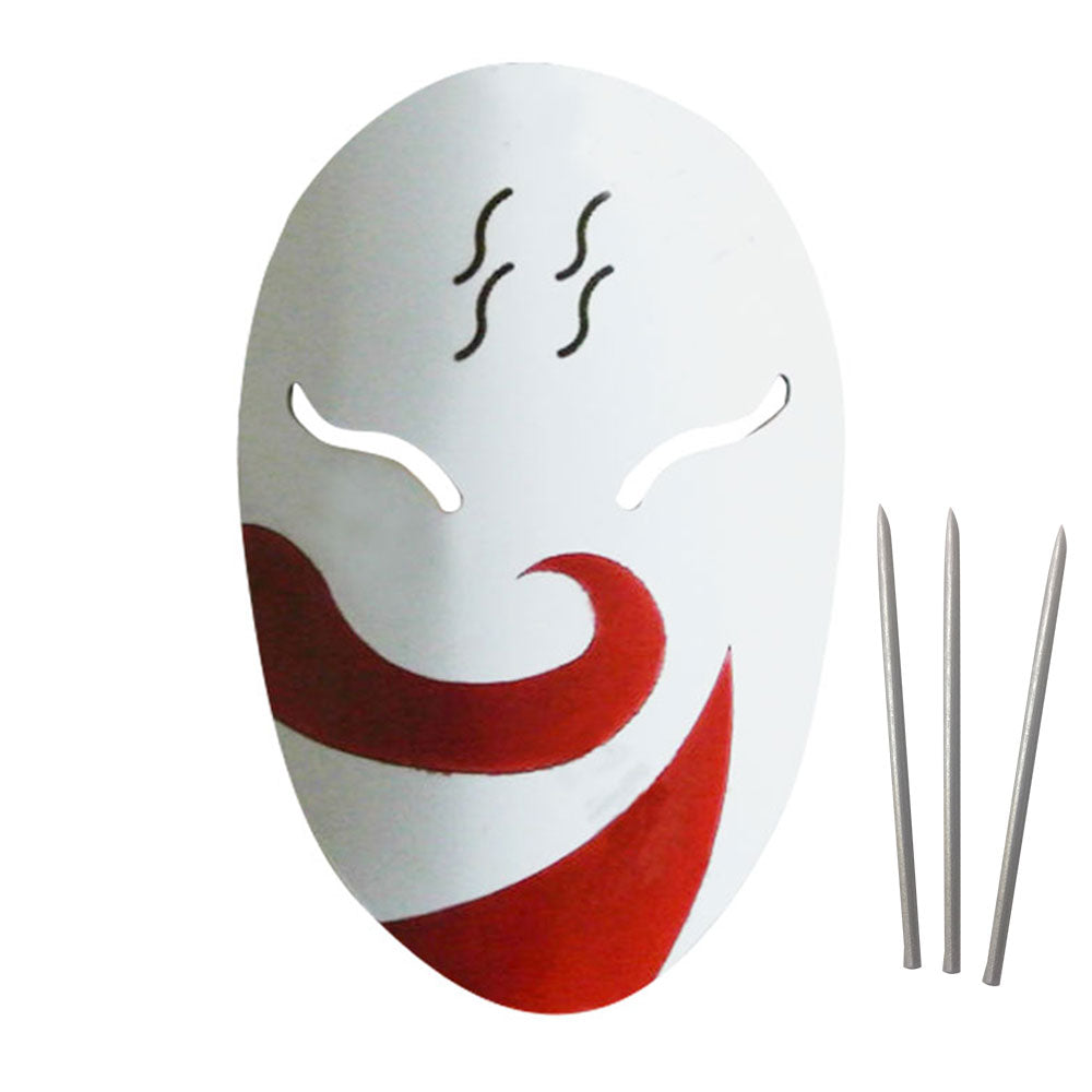 Haku from Naruto Halloween Mask and 3 Needles Cosplay Accessory Prop
